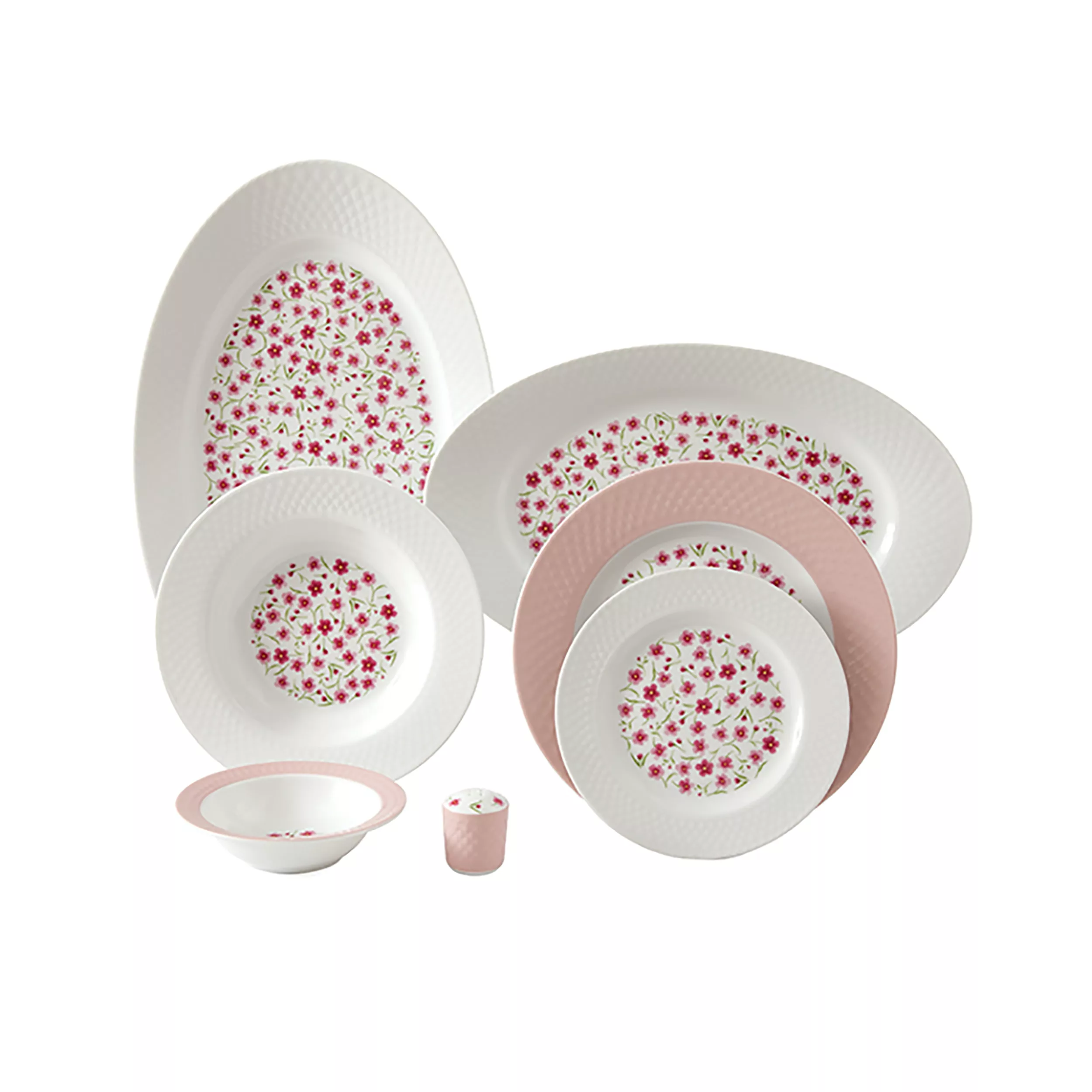 سرویس غذاخوری 28 پارچه چینی زرین ایران سری رادیانس مدل فلورال درجه یک