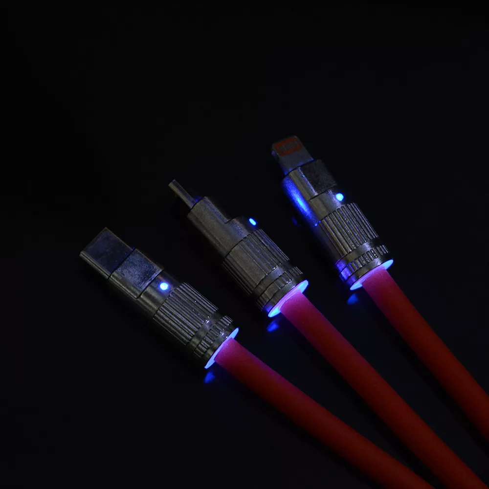 کابل تبدیل USB به USB-C/microUSB/لایتنینگ مدل 017 طول 1.15 متر