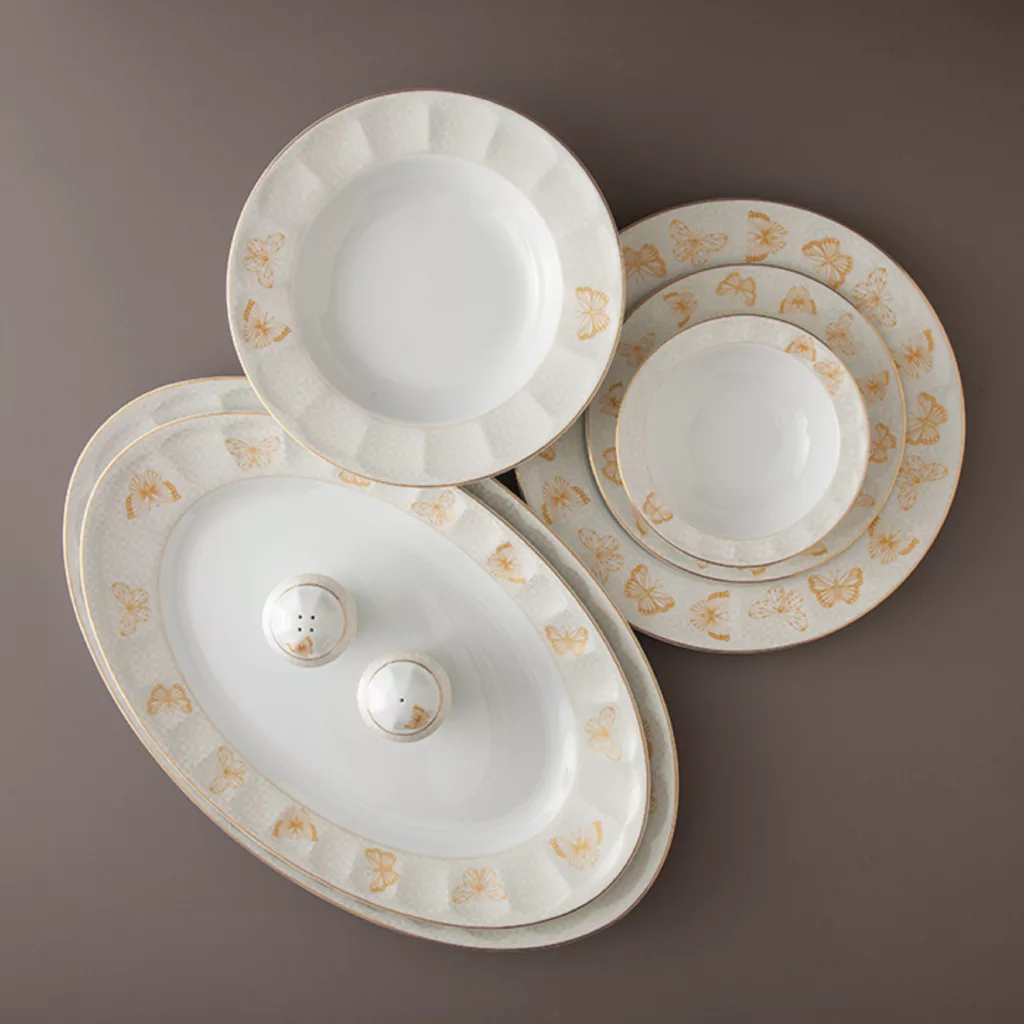 سرویس غذاخوری 29 پارچه 6 نفر چینی زرین ایران مدل نئوکلاسیک هوراند درجه عالی