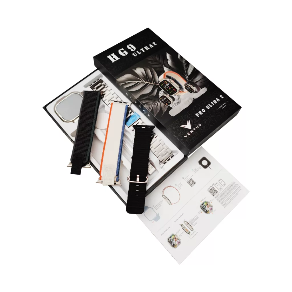 ساعت هوشمند ونتوس مدل HG9 PRO ULTRA 2 دارای قابلیت‌های صفحه نمایش رنگی و لمسی، کنترل موسیقی با بند پارچه ای