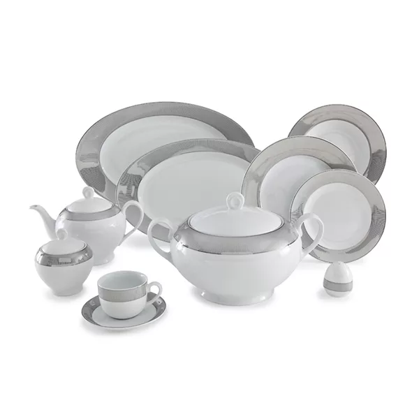 سرویس غذاخوری 102پارچه چینی زرین ایران سری ایتالیا اف مدل پالادیوم درجه یک