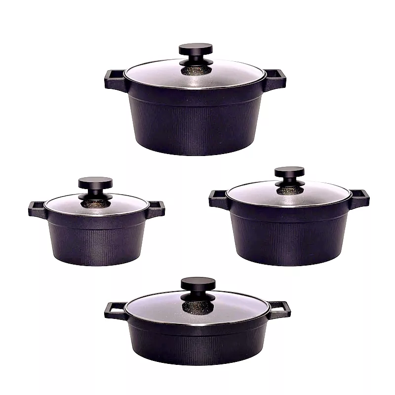 سرویس قابلمه گرانیت 8 پارچه مدل Titanium Luxury 0085