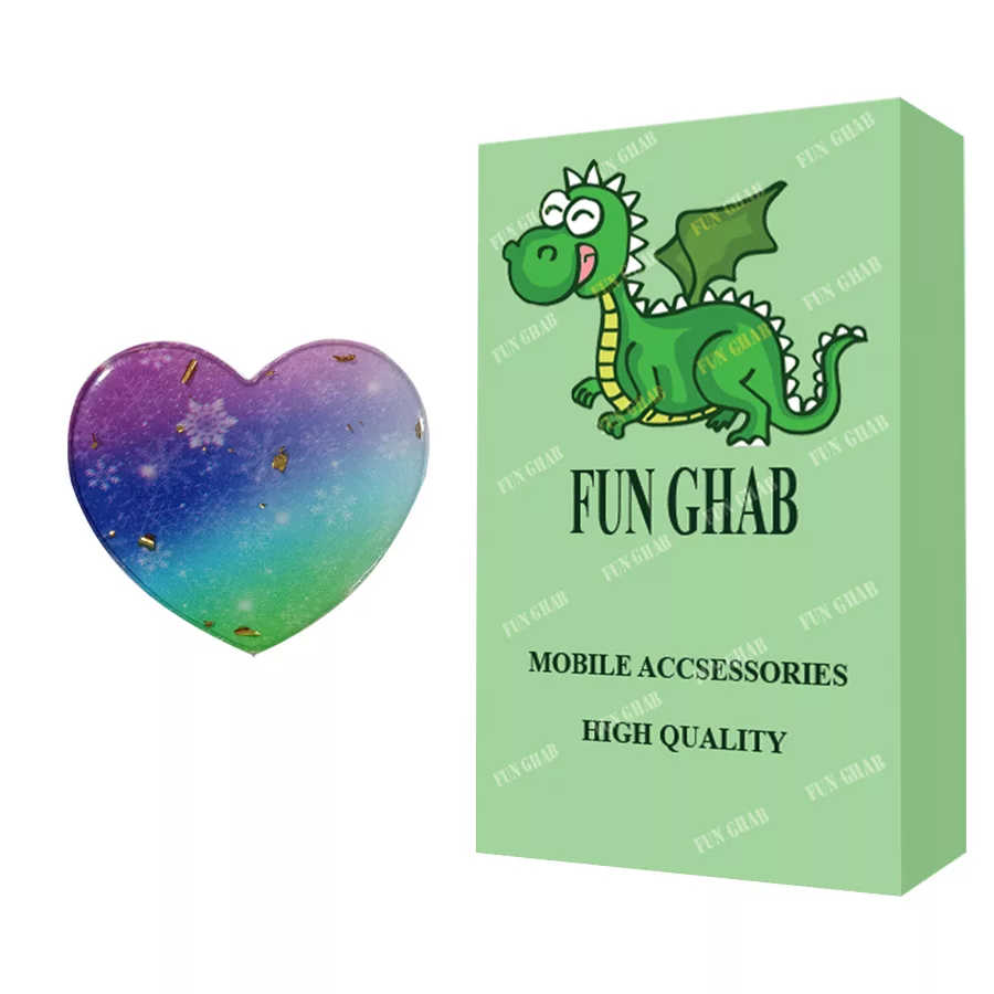 پایه نگهدارنده گوشی موبایل پاپ سوکت فان قاب مدل قلبی طرح رنگین