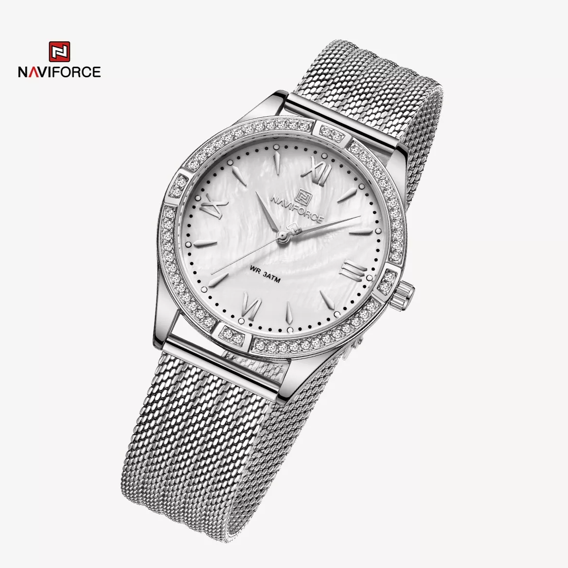 ساعت مچی عقربه ای زنانه نیوی فورس مدل NF5028 دور نگین