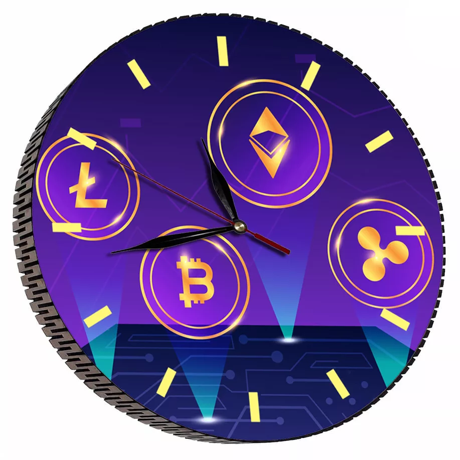 ساعت دیواری مدل ارز دیجیتال