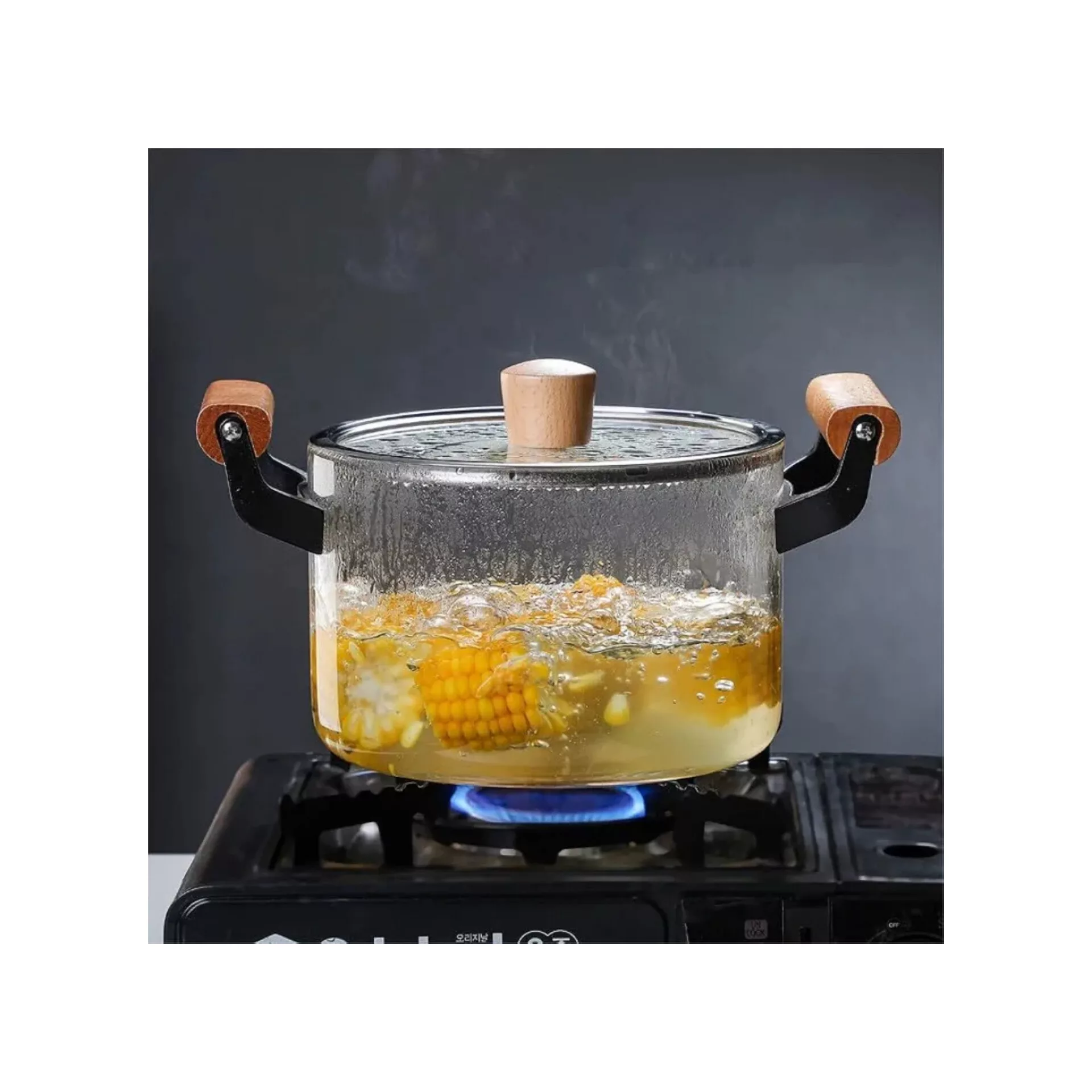 سرویس قابلمه ۴ پارچه مدل شیشه ایی دسته چوب