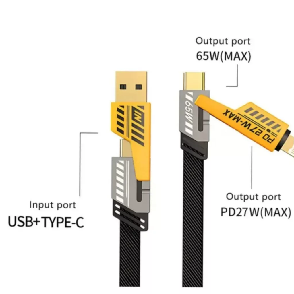 کابل تبدیل USB/USB-C به لایتنینگ/USB-C پاور فول مدل 4in1 طول 1.2 متر