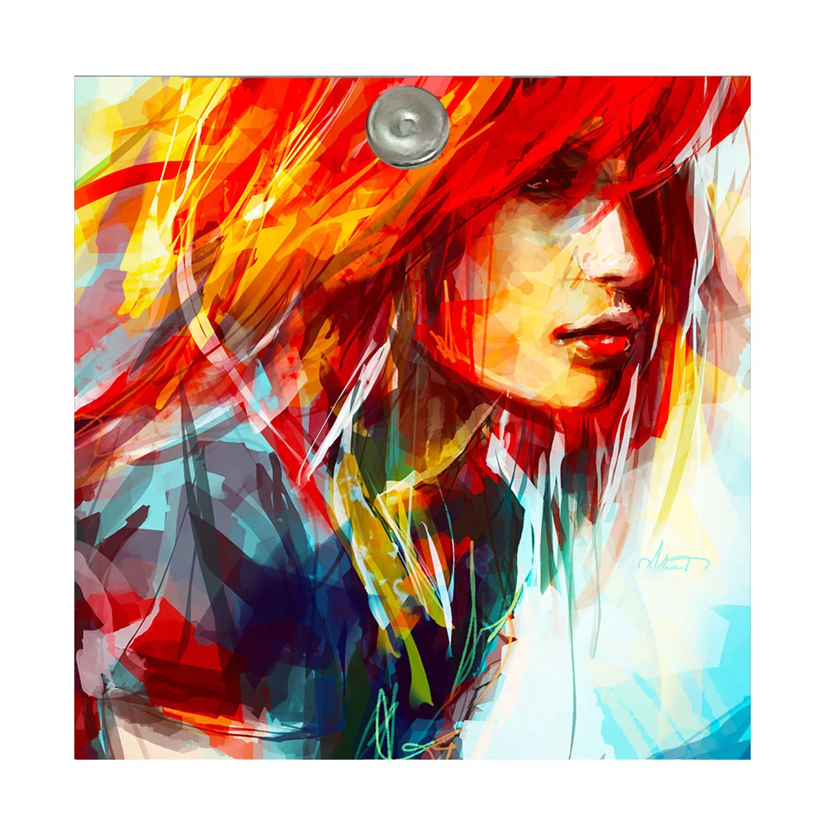 آینه آرایشی جیبی طرح فانتزی نقاشی دختر مدل A164