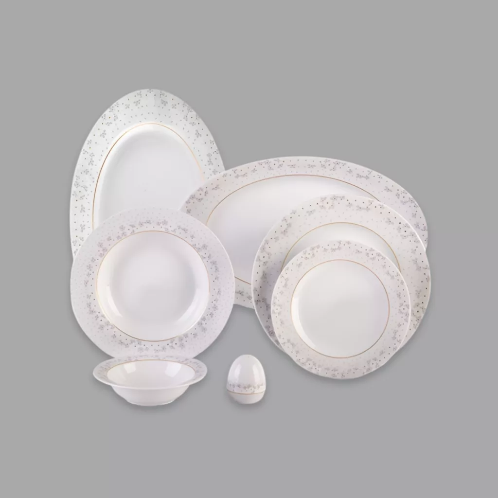 سرویس غذاخوری 28 پارچه 6 نفر چینی زرین ایران مدل ایتالیا اف برایدال درجه یک