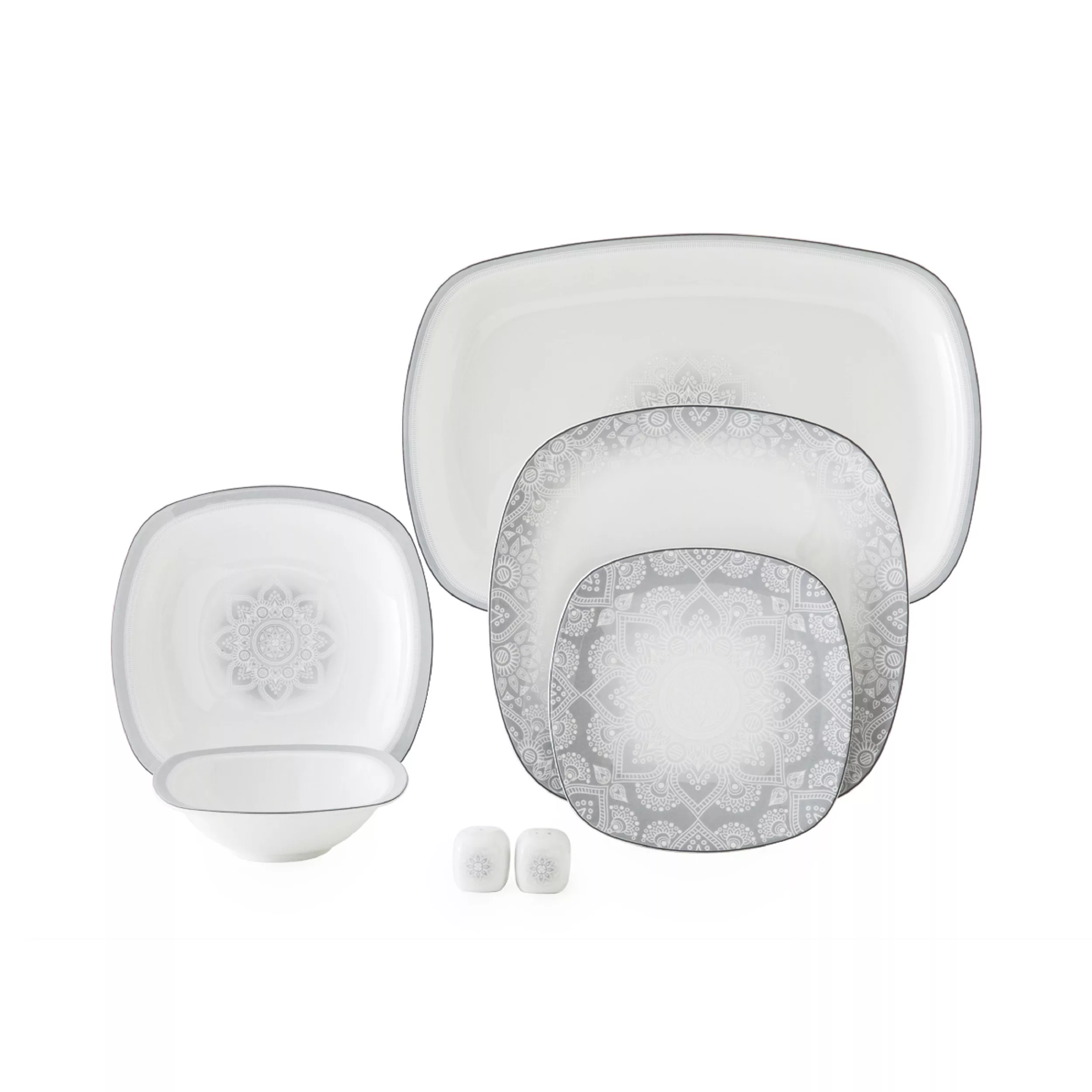 سرویس غذاخوری 27 پارچه چینی زرین ایران مدل کواترو ادلین درجه 3