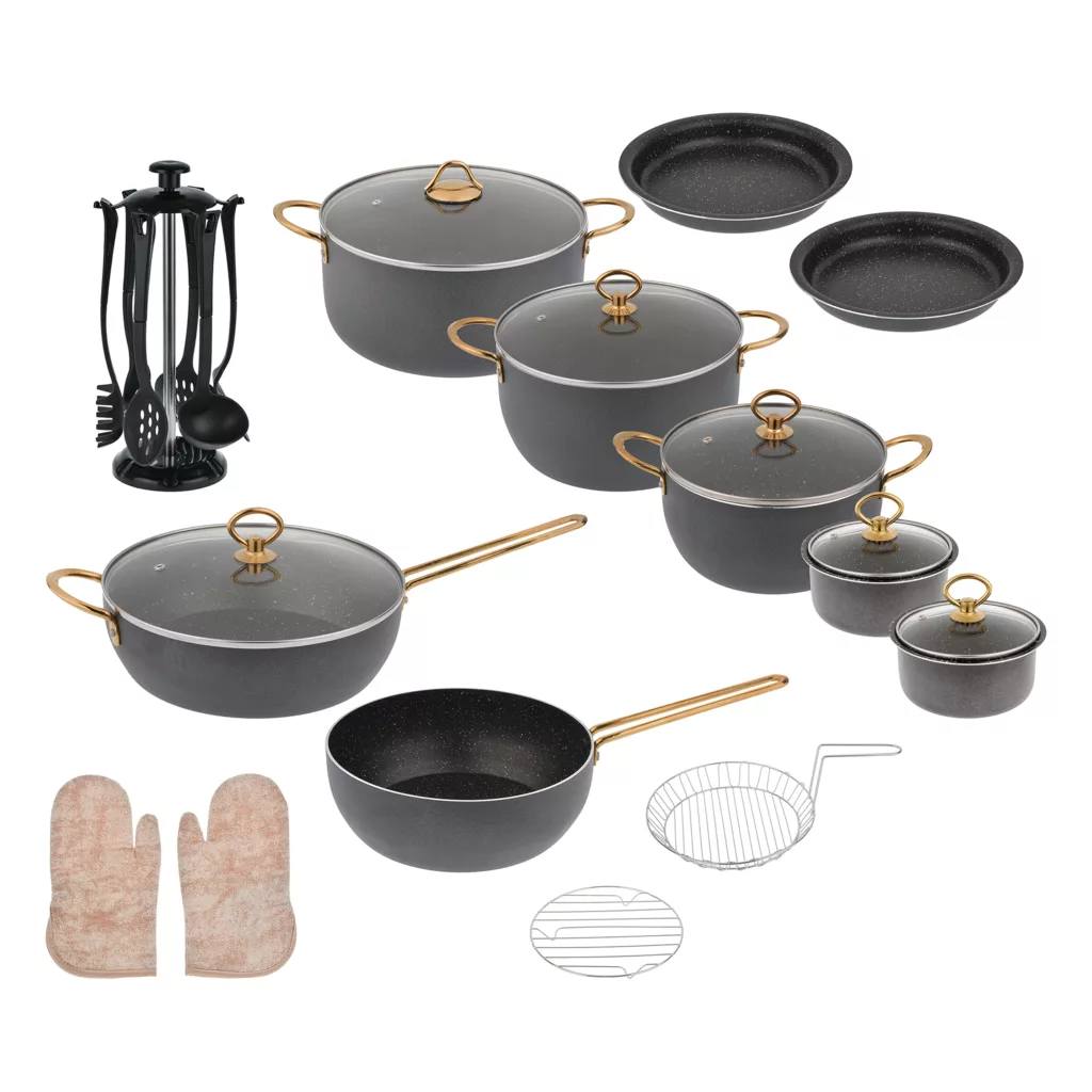 سرویس قابلمه و تابه گرانیتی 26 پارچه میلا مدل لومار