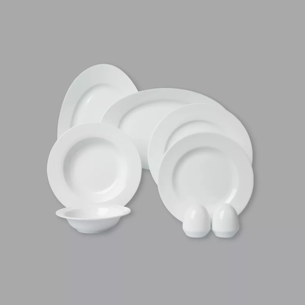 سرویس غذاخوری 28 پارچه 6 نفر چینی زرین ایران مدل White 2 سری ایتالیا اف درجه عالی