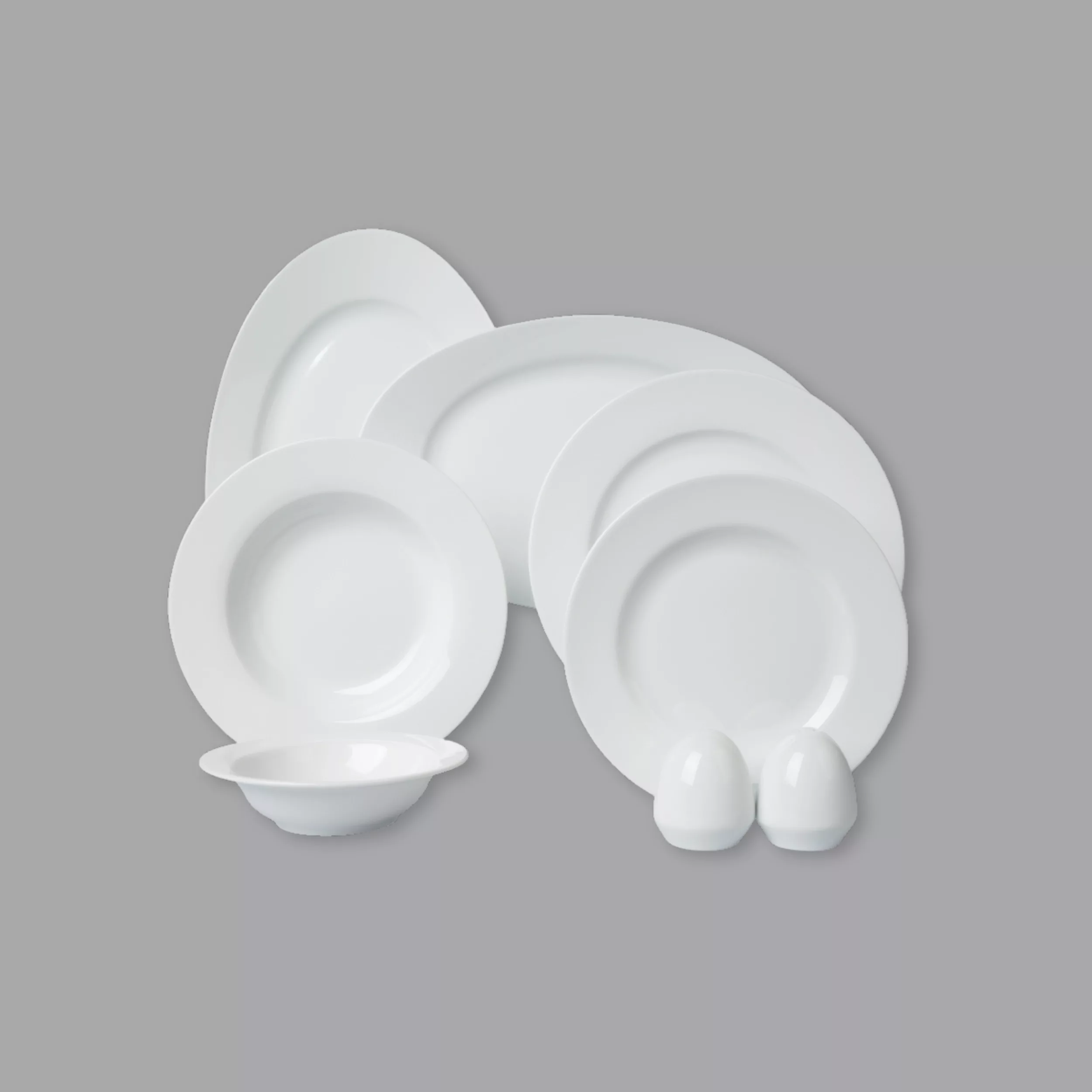 سرویس غذاخوری 28 پارچه 6 نفر چینی زرین ایران مدل White 2 سری ایتالیا اف درجه عالی