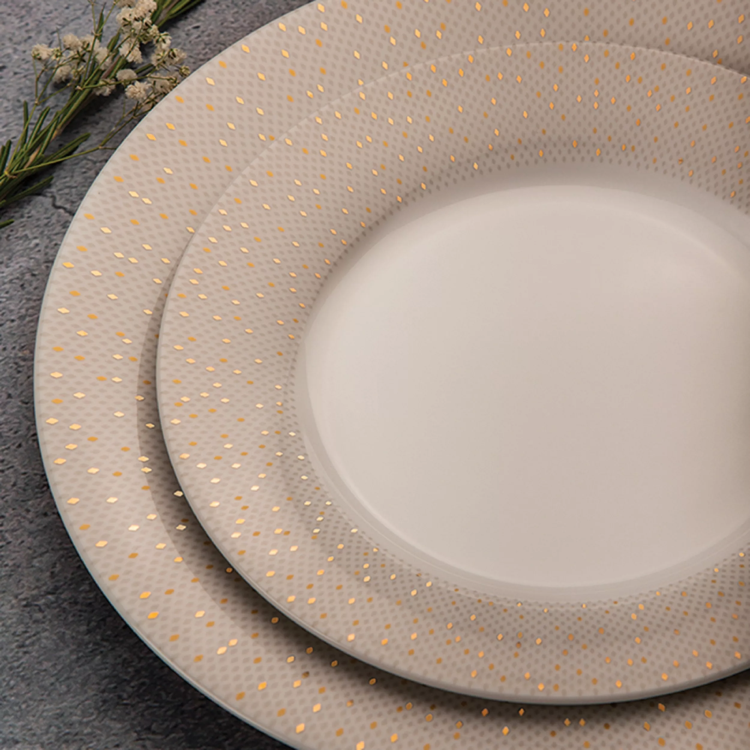 سرویس غذاخوری 35 پارچه چینی زرین ایران سری شهرزاد مدل سان رایز درجه عالی