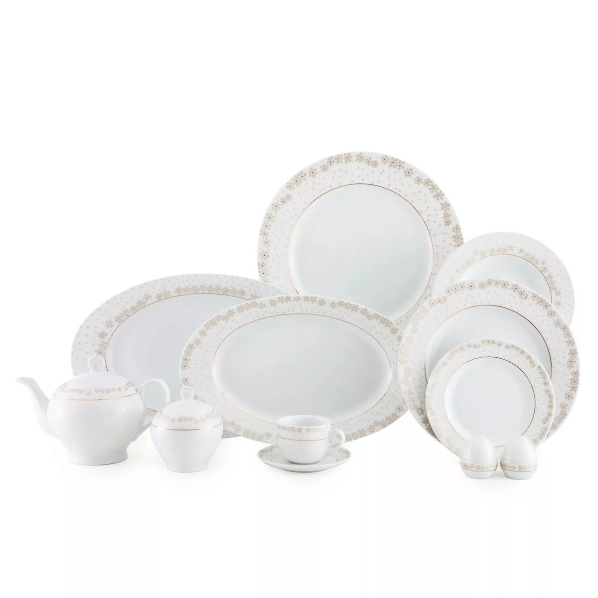 سرویس غذاخوری 74 پارچه چینی زرین ایران مدل ایتالیااف برایدال درجه عالی