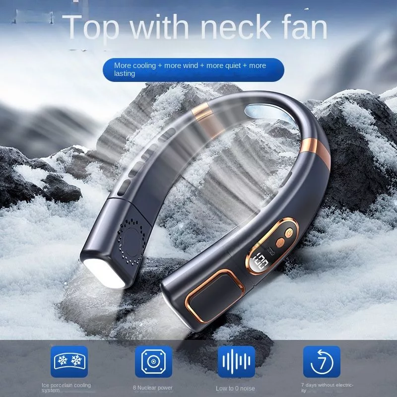 پنکه گردنی مدل Turbo Bladeless ال ای دار ظرفیت 20000 میلی‌آمپر ساعت