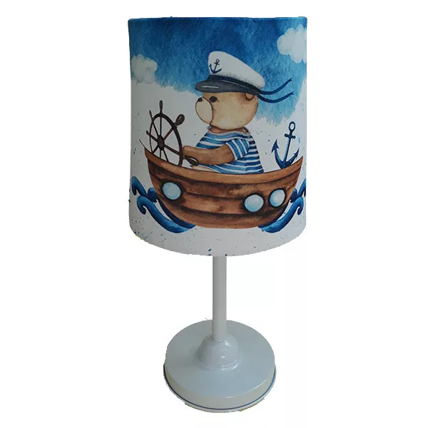 لوستر و آباژور کودک مدل ملوان کد 4021 به همراه چراغ خواب و ساعت مجموعه 4 عددی