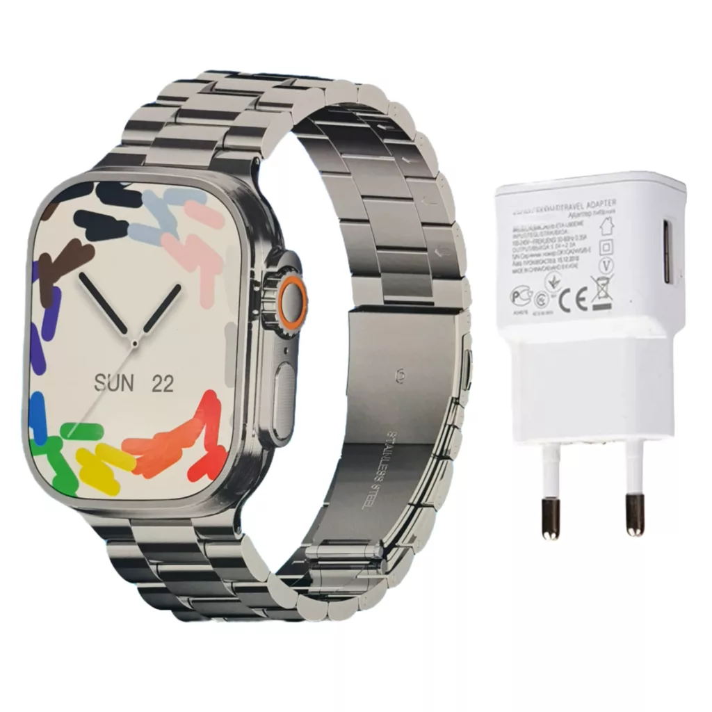 ساعت هوشمند ۴۹ میلی متری ویسمی مدل ws85 ultera3 بند فلزی به همراه شارژر دیواری