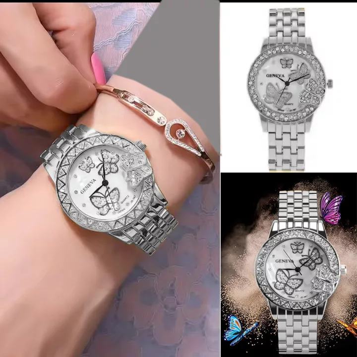 ساعت مچی عقربه ای زنانه مدل پروانه لوکس کد LOX-N1