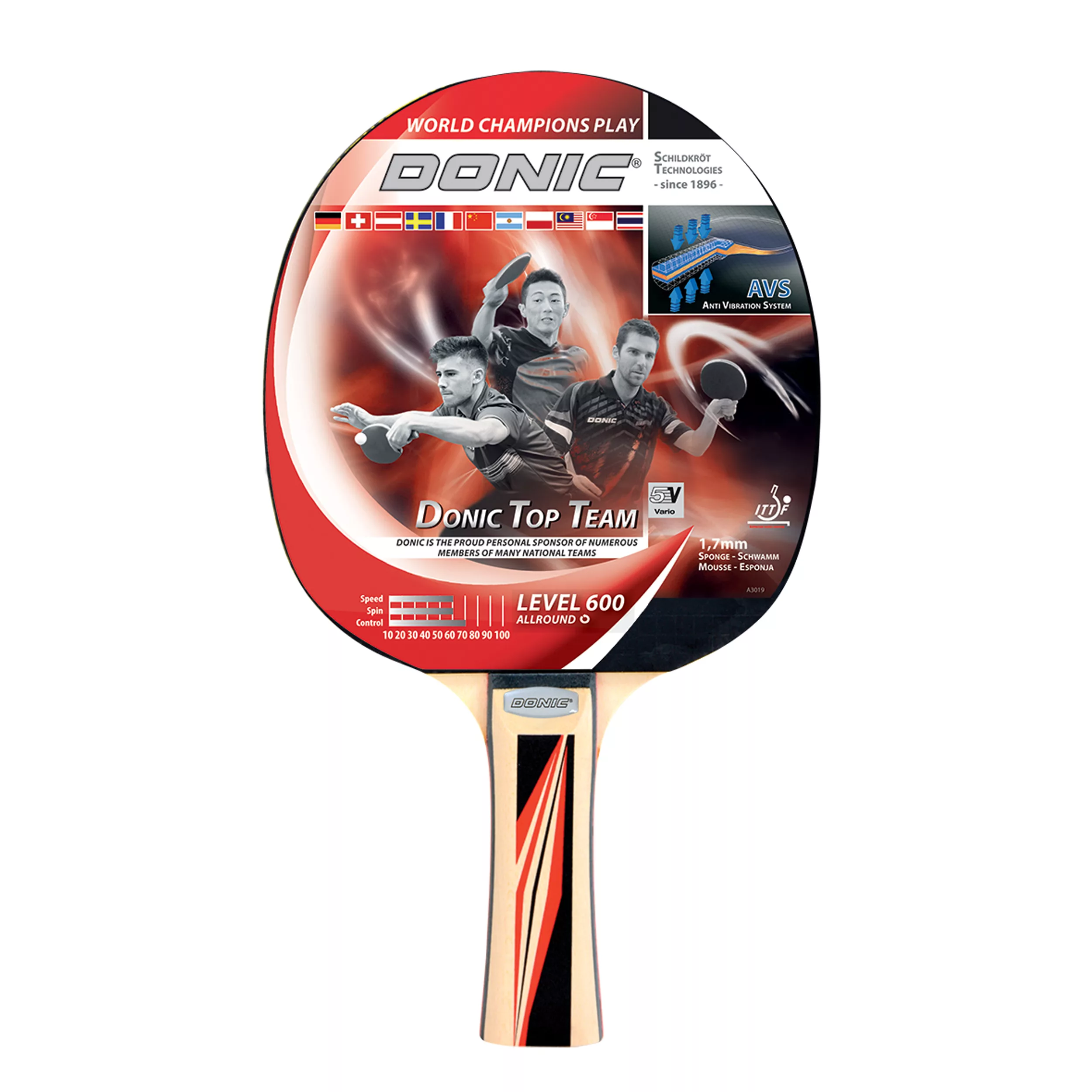 راکت پینگ پنگ دونیک شیلدکروت مدل Top Team Level 600