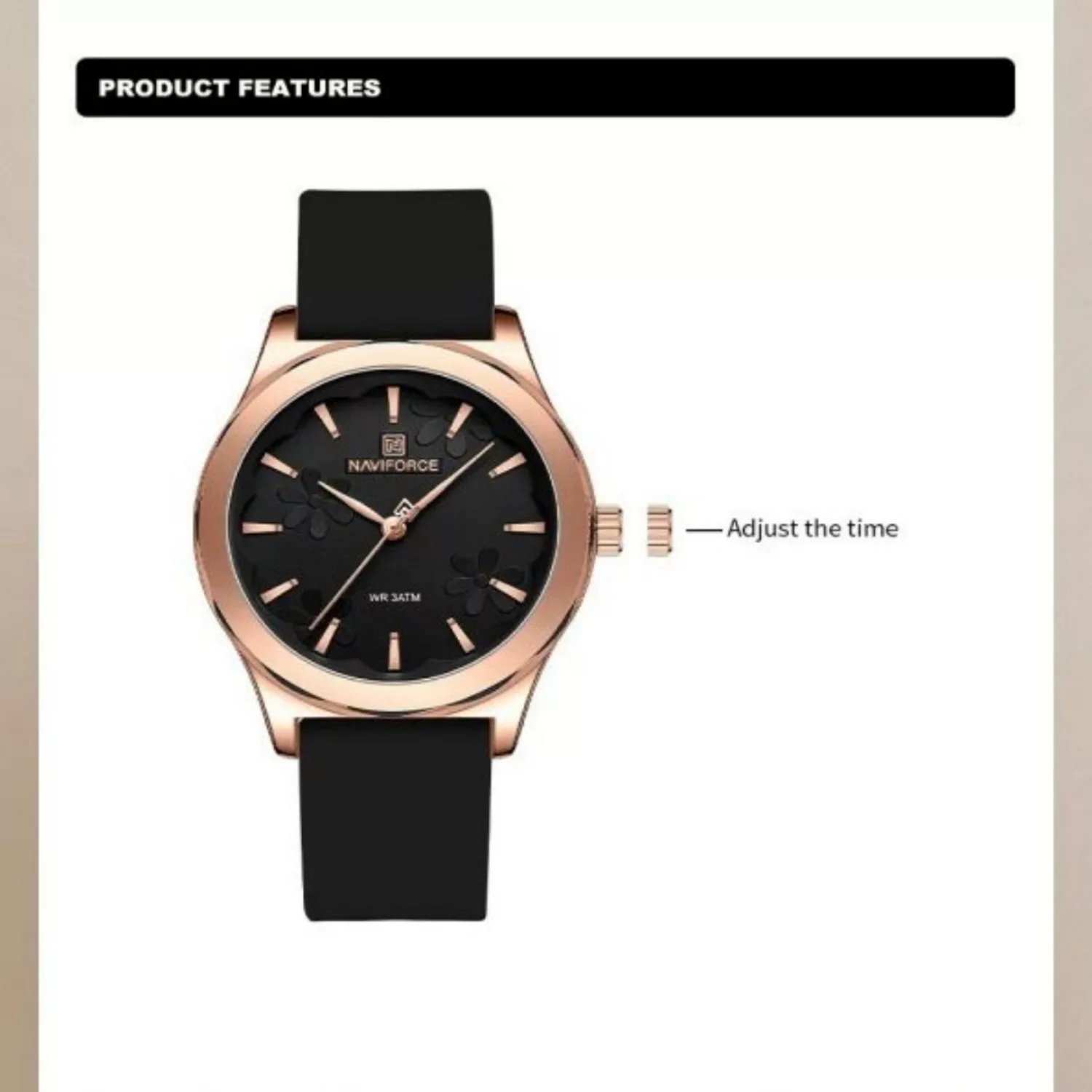 ساعت مچی عقربه ای زنانه نیوی فورس مدل NF5051BBR