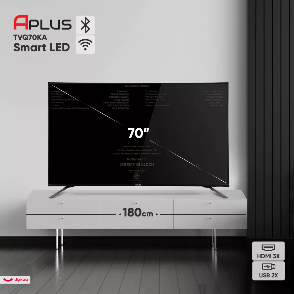 تلویزیون 70 اینچ کیو ال ای دی هوشمند آپلاس مدل TVQ70KA