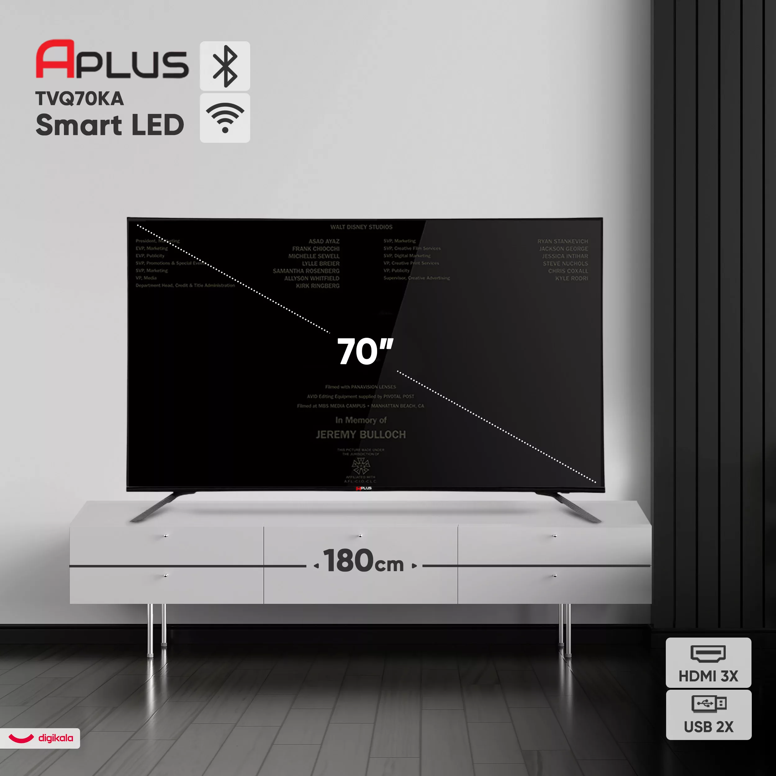 تلویزیون 70 اینچ کیو ال ای دی هوشمند آپلاس مدل TVQ70KA