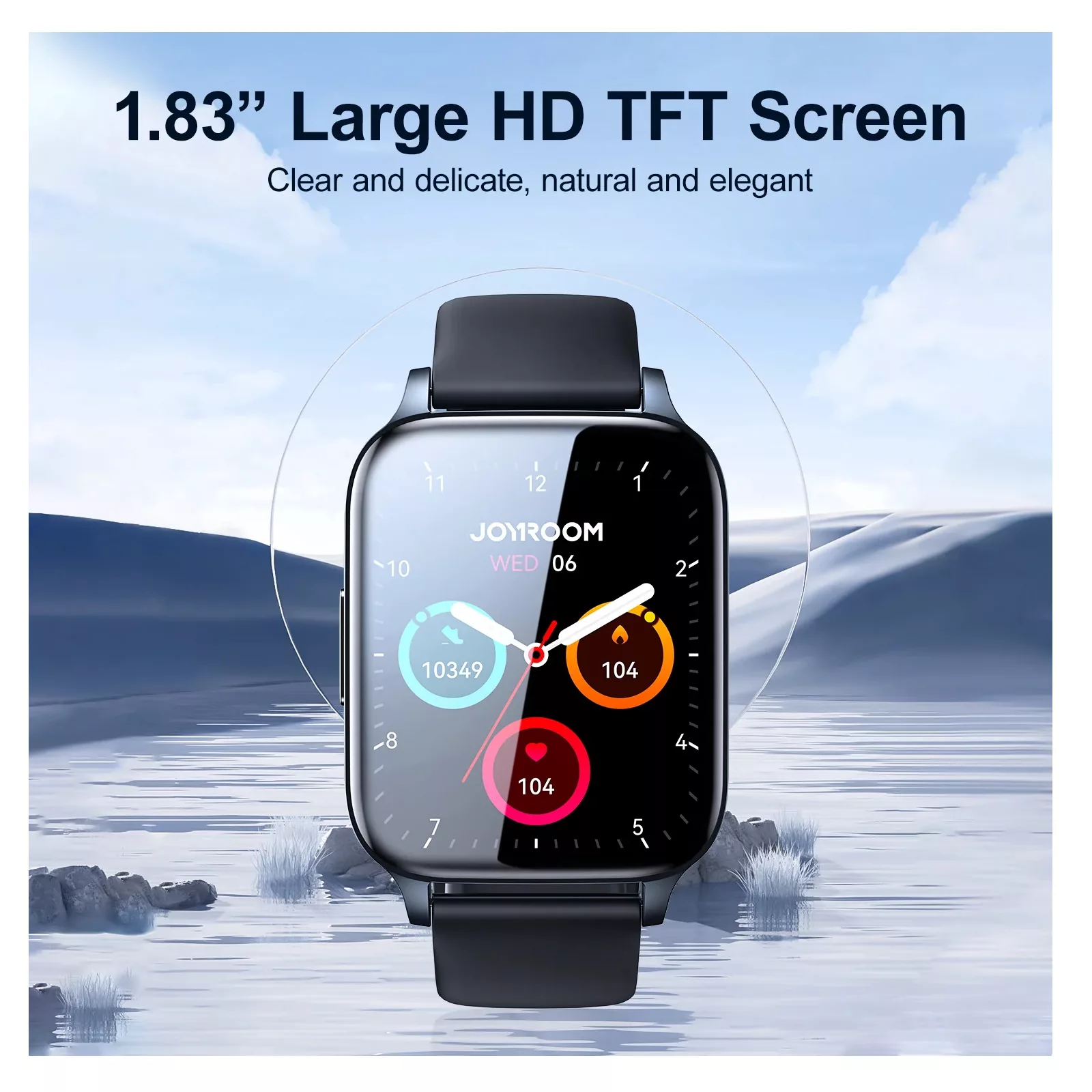 ساعت هوشمند جوی روم مدل MAR CALLING F3 PRO WATCH دارای قابلیت های قابلیت مکالمه از طریق بلوتوث بند سیلیکون