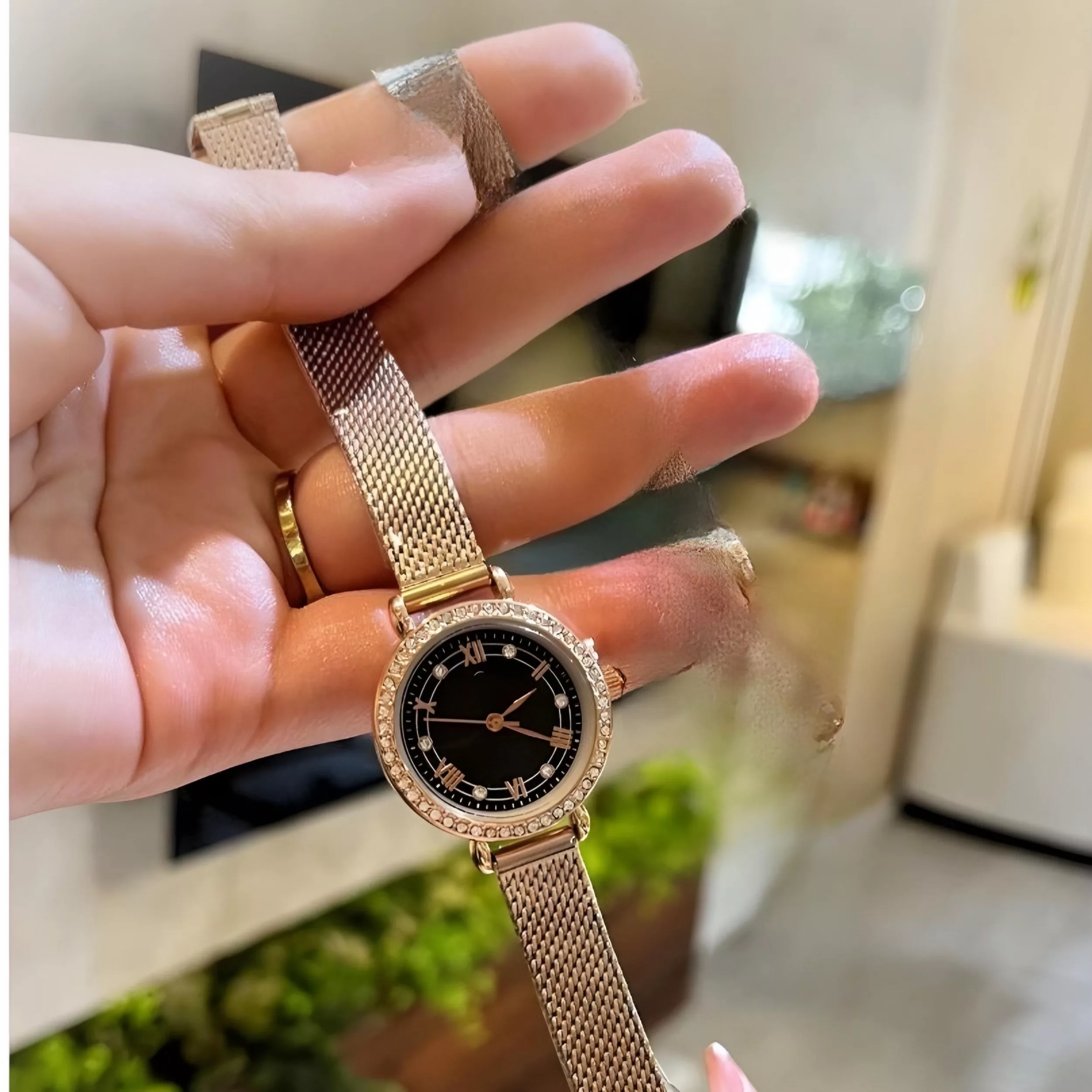 ساعت مچی عقربه‌ای کوارتز زنانه مدل کژوال بند استیل حصیری کد 01