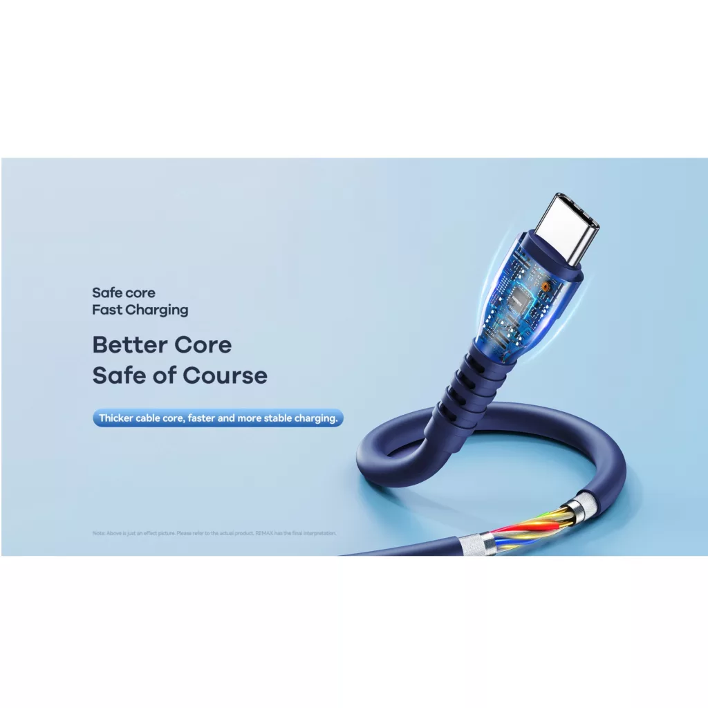 کابل USB-C ریمکس مدل 65W RC_C022 طول 0.3 متر