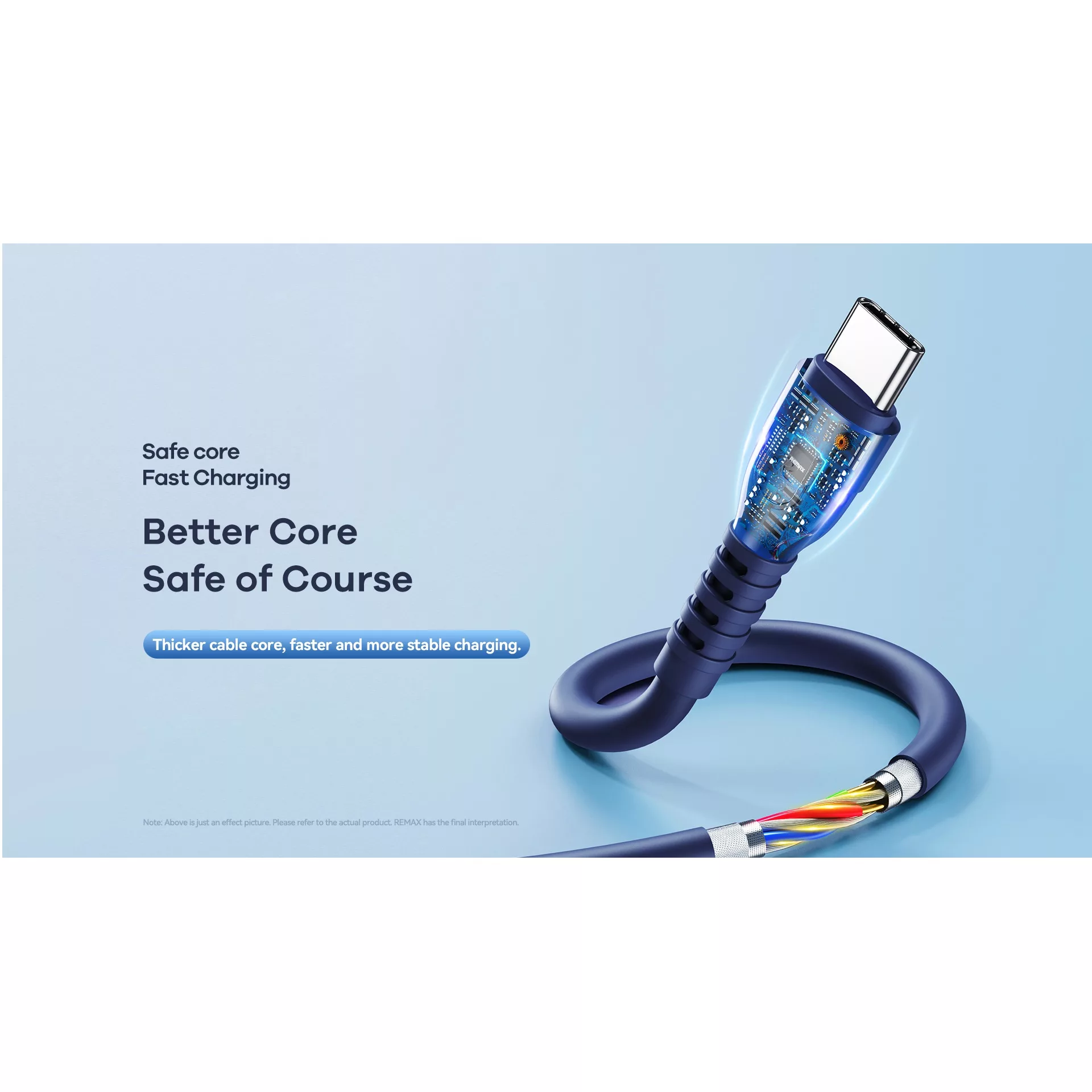 کابل USB-C ریمکس مدل 65W RC_C022 طول 0.3 متر