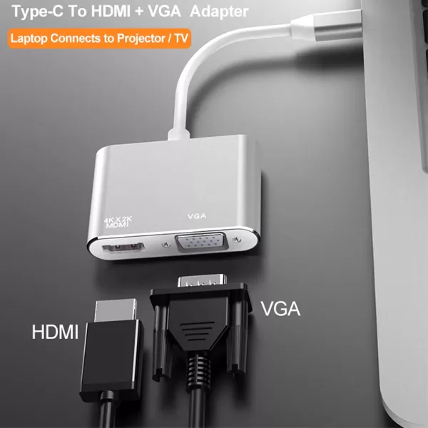 مبدل USB-C به HDMI/VGA مدل DJ61316