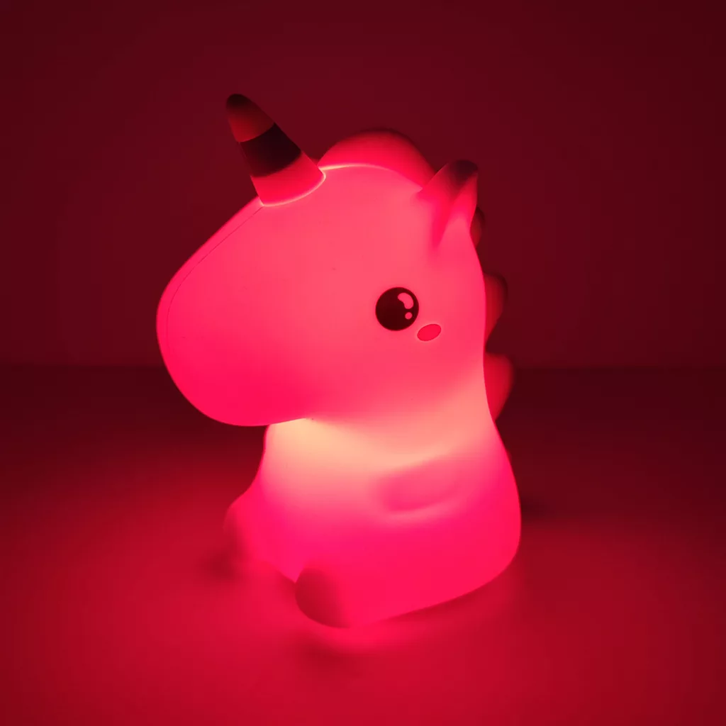 چراغ خواب اتاق کودک مدل ضربه ایی سیلیکونی طرح یونیکورن