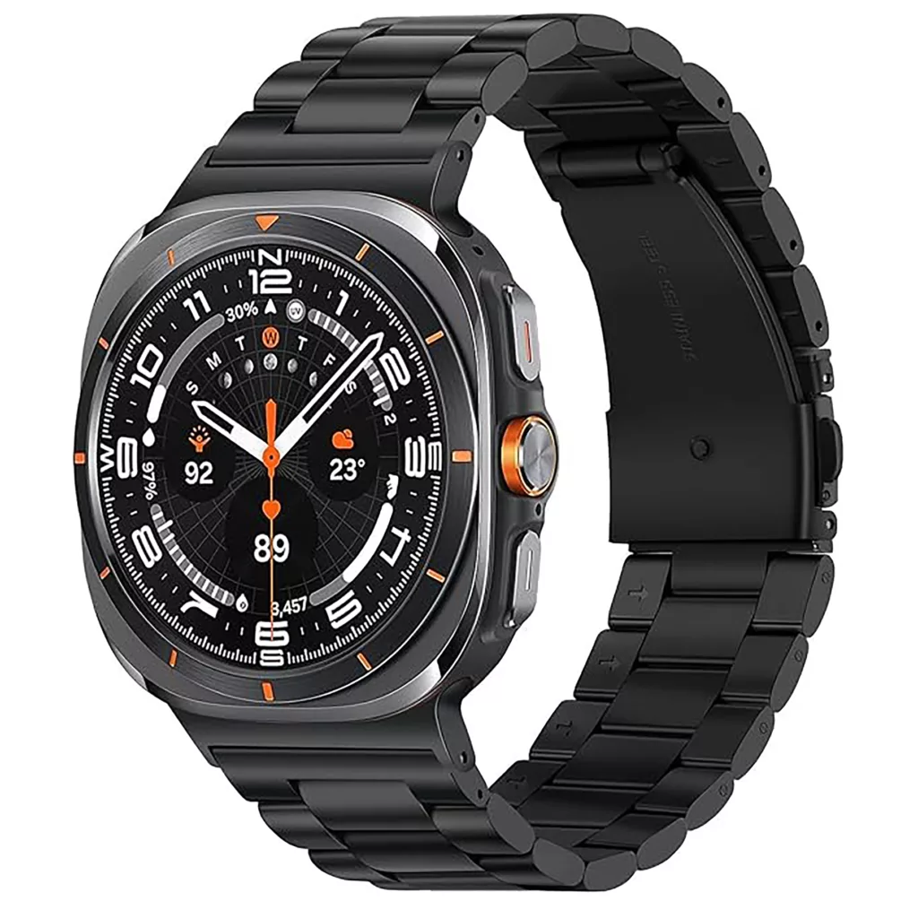 ساعت هوشمند 49 میلی متری ویزمی مدل ws x7 ultra با سه بند سیلیکونی، فلزی و چرم مصنوعی