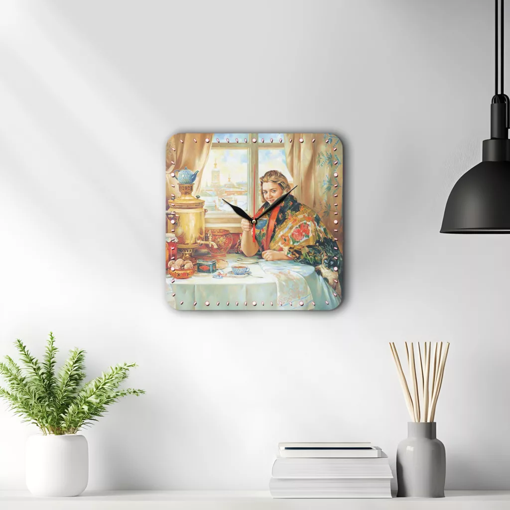 ساعت دیواری مدل 1005 طرح چای و سماور