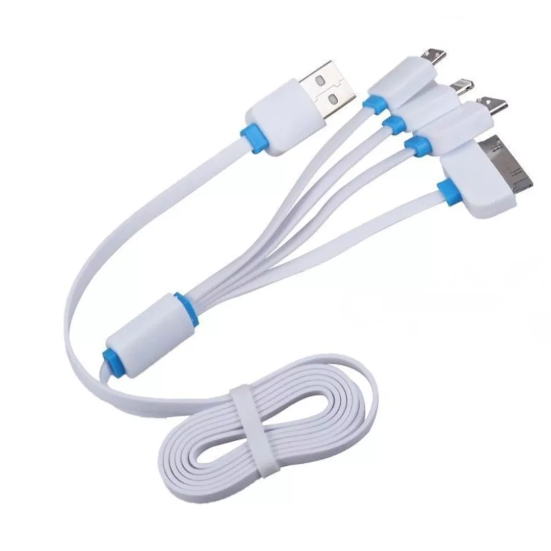 کابل تبدیل USB به microUSB / لایتنینگ / 30 پین / micro b مدل 4in1 طول 1 متر