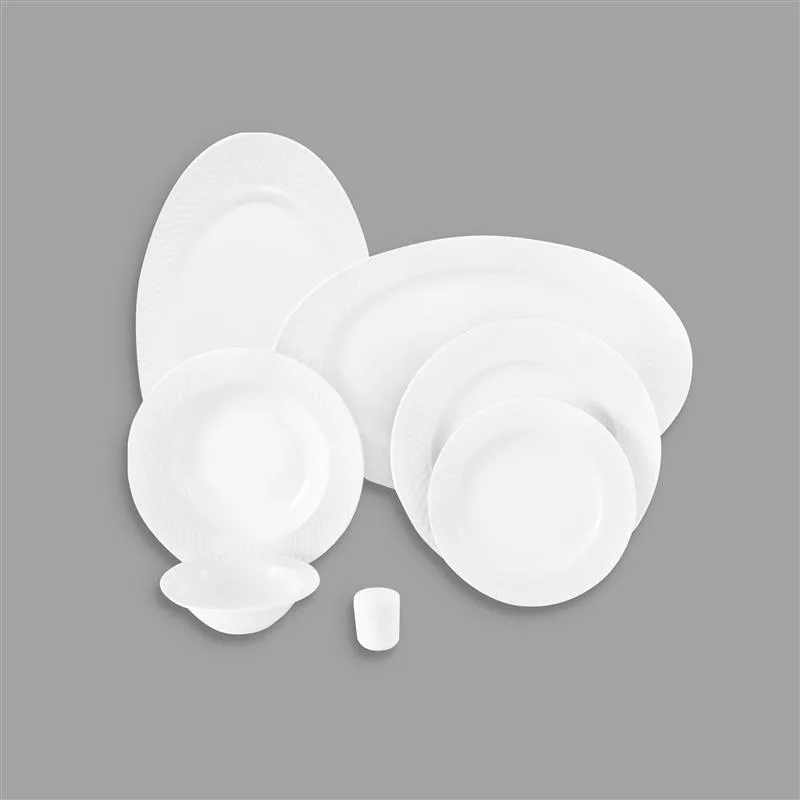 سرویس غذاخوری 28 پارچه 6 نفر چینی زرین ایران مدل رادیانس سفید درجه 3