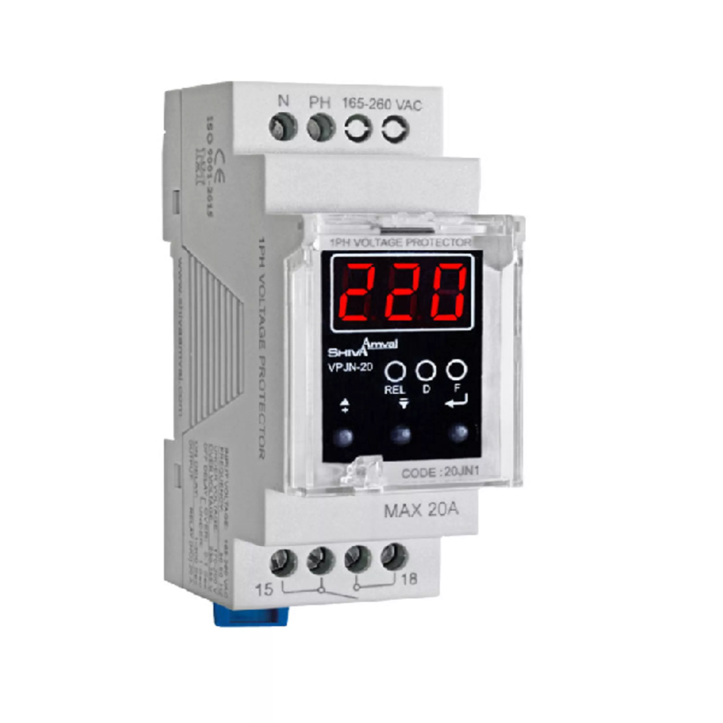 محافظ ولتاژ شیوا امواج مدل دیجیتالی VPJN-20 کد 20JN1 بسته بیست و چهار عددی
