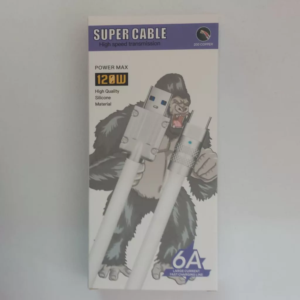 کابل تبدیل  USB به USB-C سوپر فست مدل 120W طول 1.2 متر