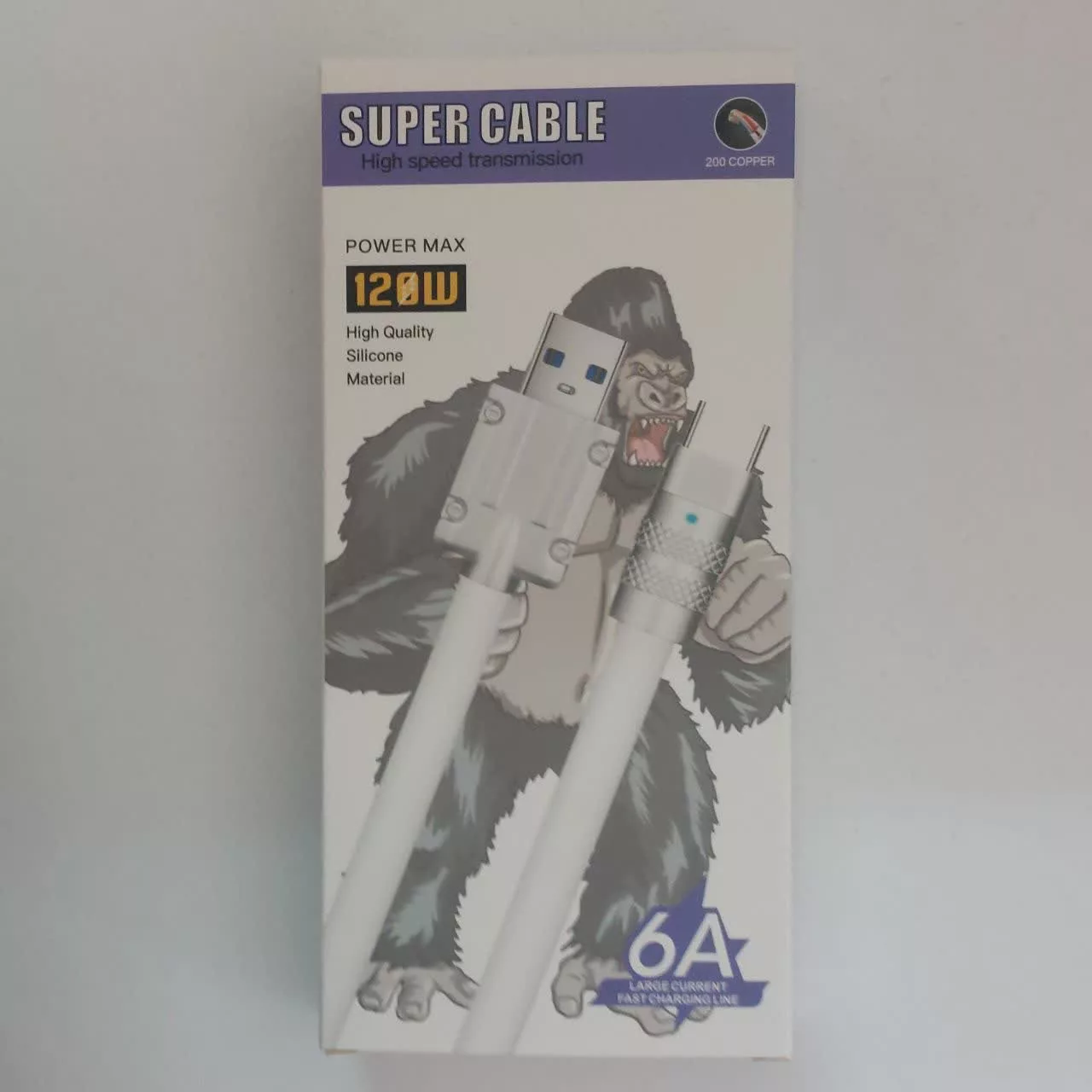 کابل تبدیل  USB به USB-C سوپر فست مدل 120W طول 1.2 متر