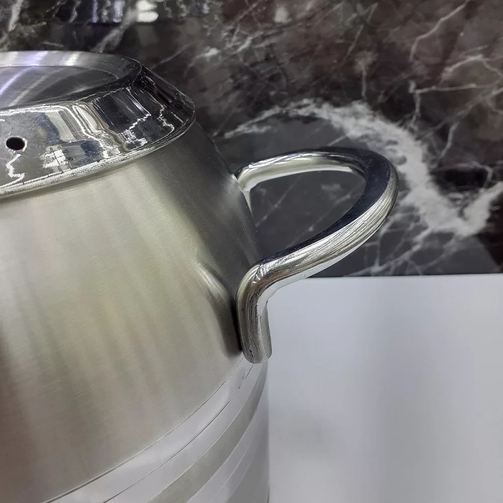 ست کتری و قوری نزاز مدل استیل طرح ترک