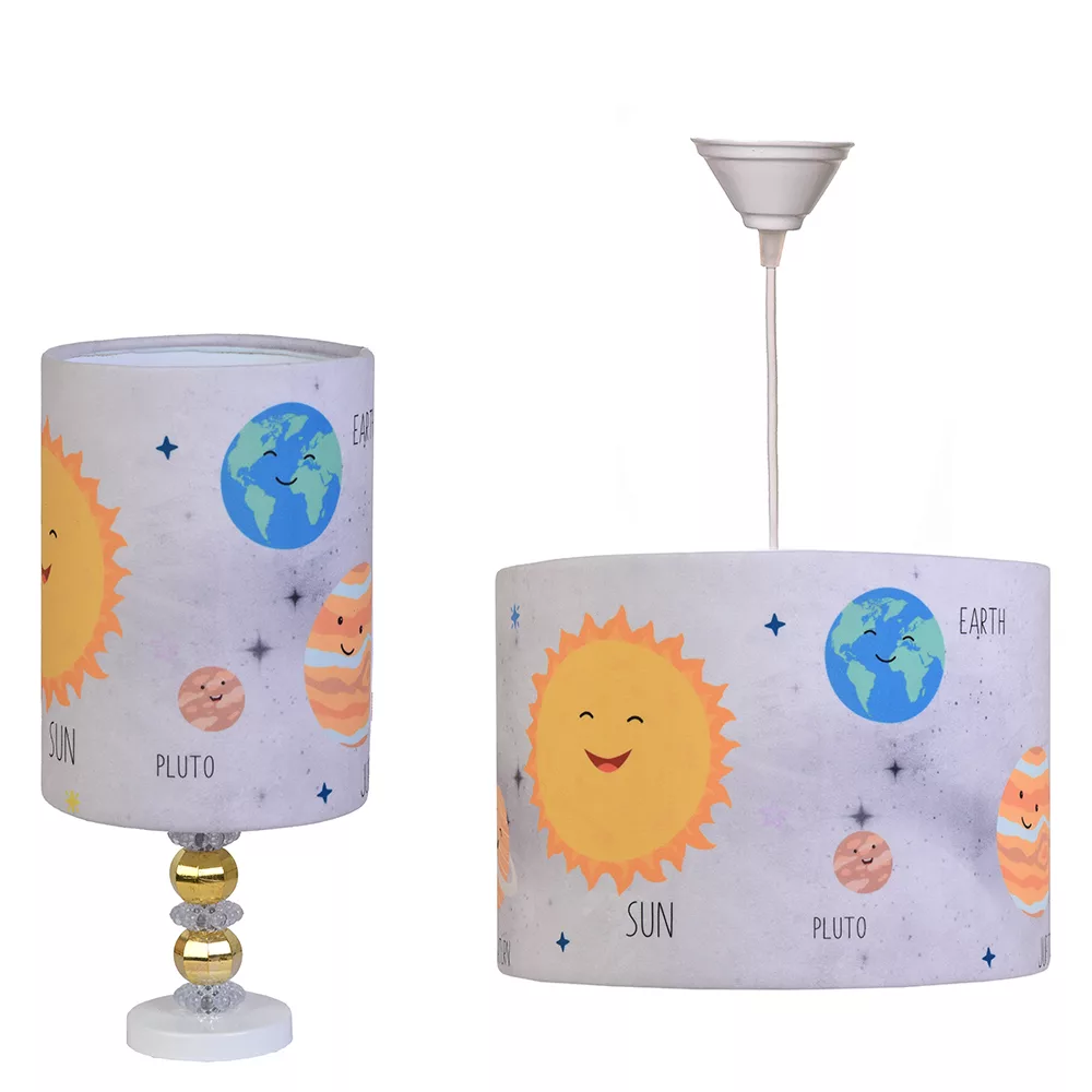 ست لوستر و آباژور کودک مدل سیاره های شمسی