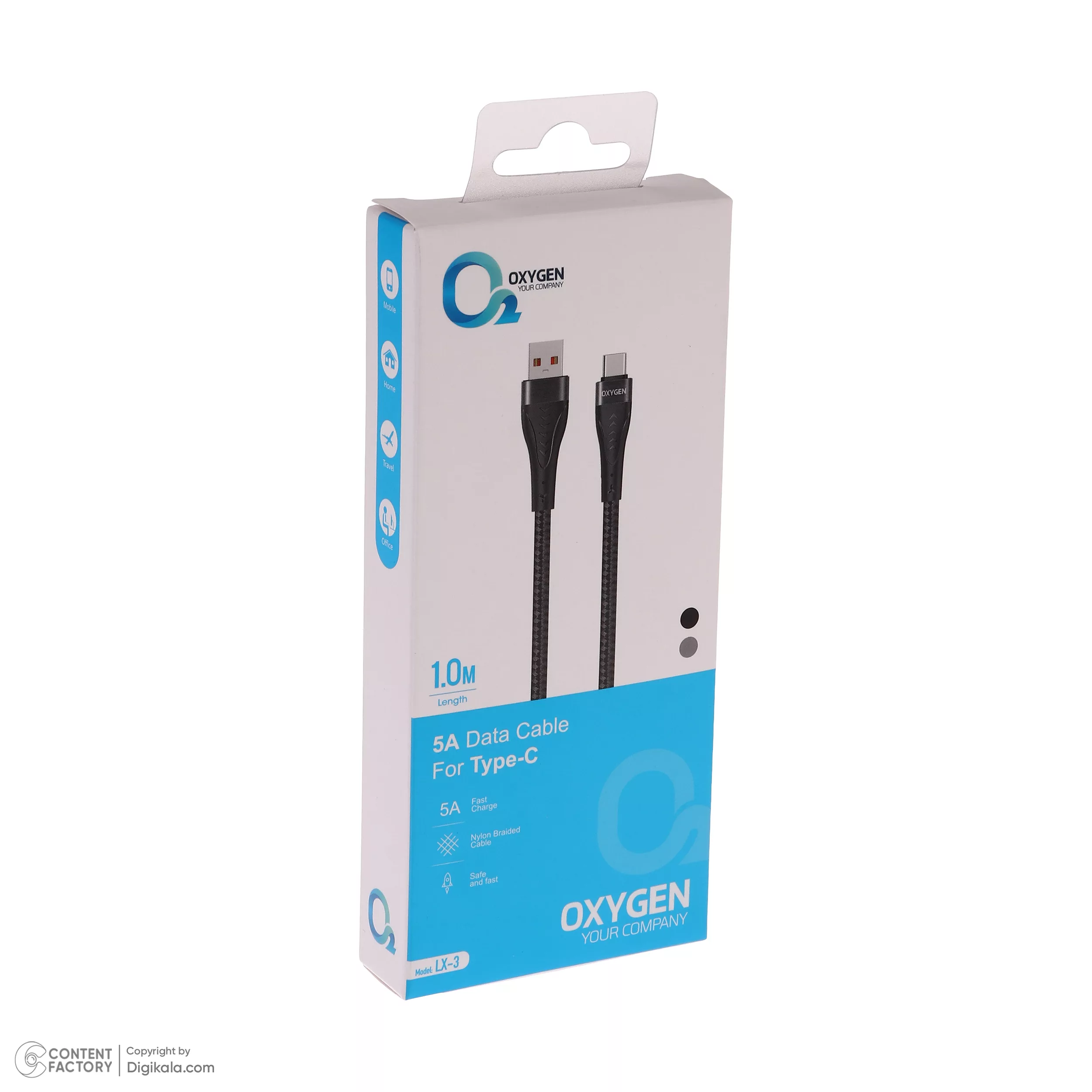 کابل تبدیل USB-A به USB-C اکسیژن مدل LX-3 طول 1 متر