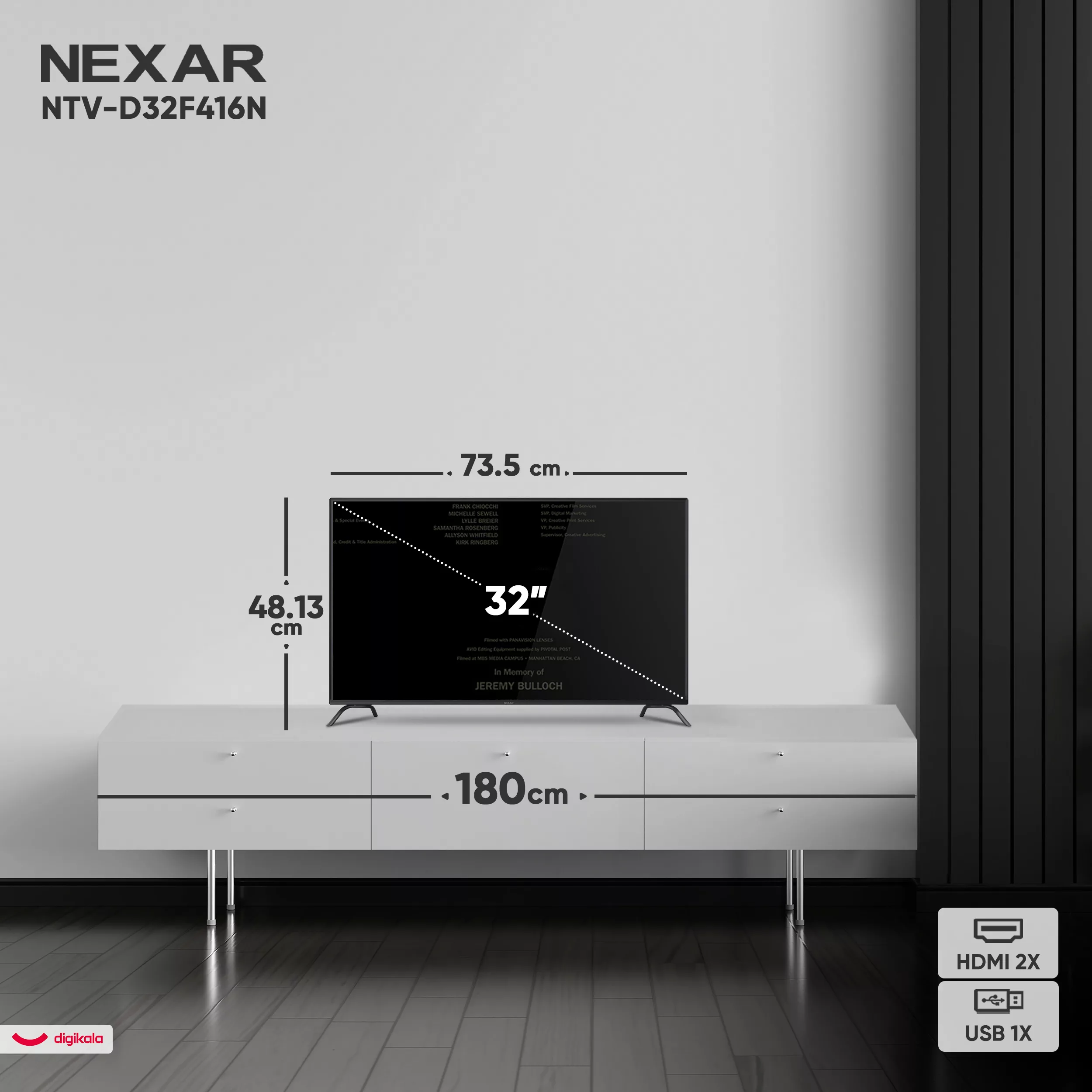 تلویزیون 32 اینچ ال ای دی نکسار مدل NTV-D32F416N