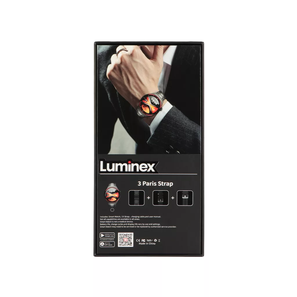 ساعت هوشمند 1.62 اینچ لومینکس مدل SK39 با بند سیلیکونی و چرمی و فلزی