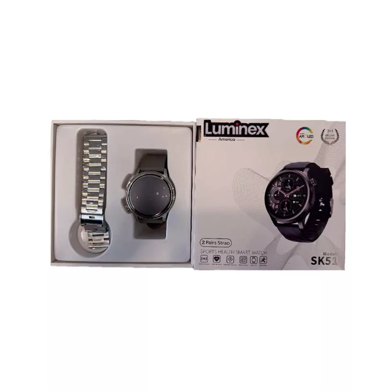 ساعت هوشمند 1.43 اینچی لومینکس مدل SK51 با بند سیلیکونی و فلزی