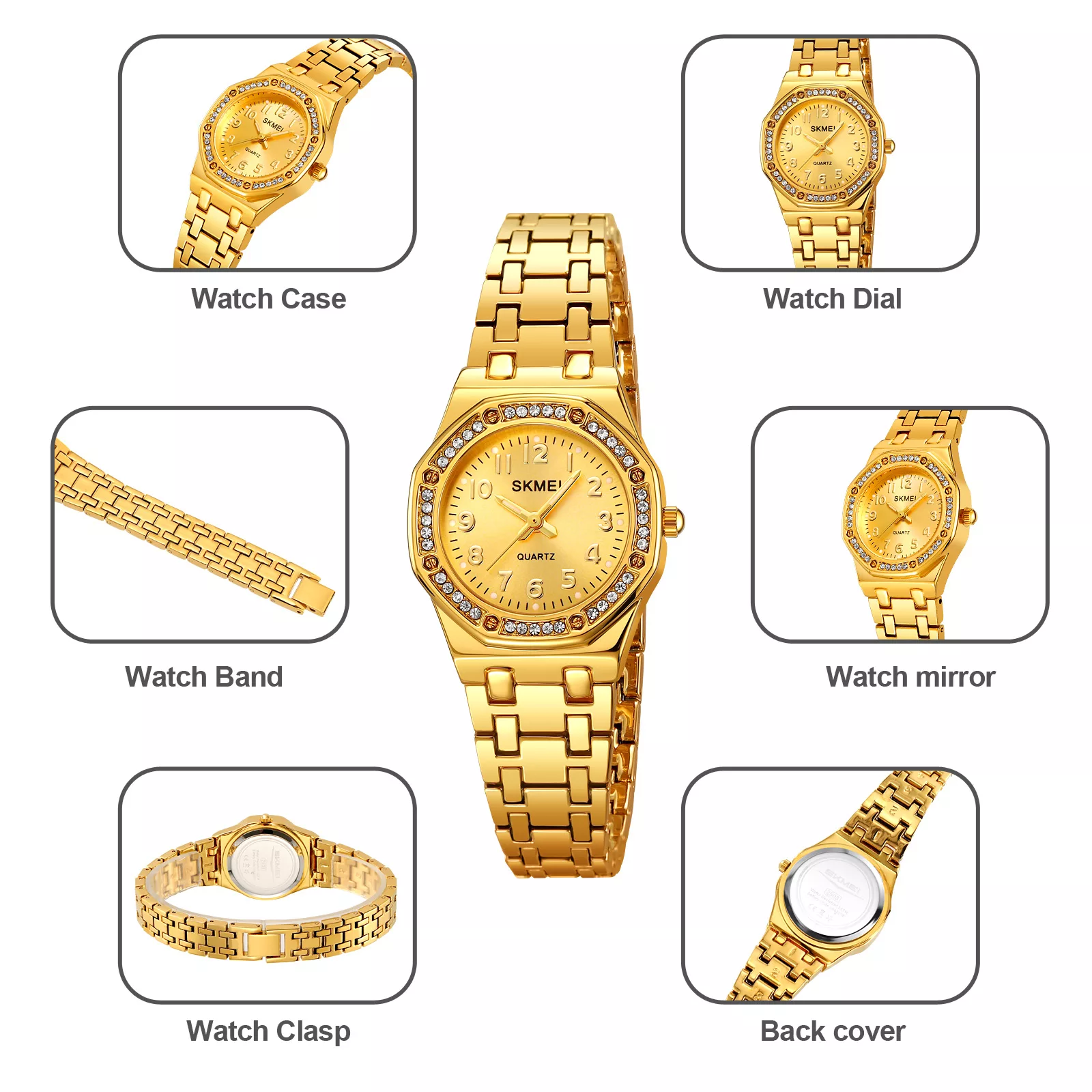 ساعت مچی عقربه‌ای کوارتز زنانه اسکمی مدل 2508 GD