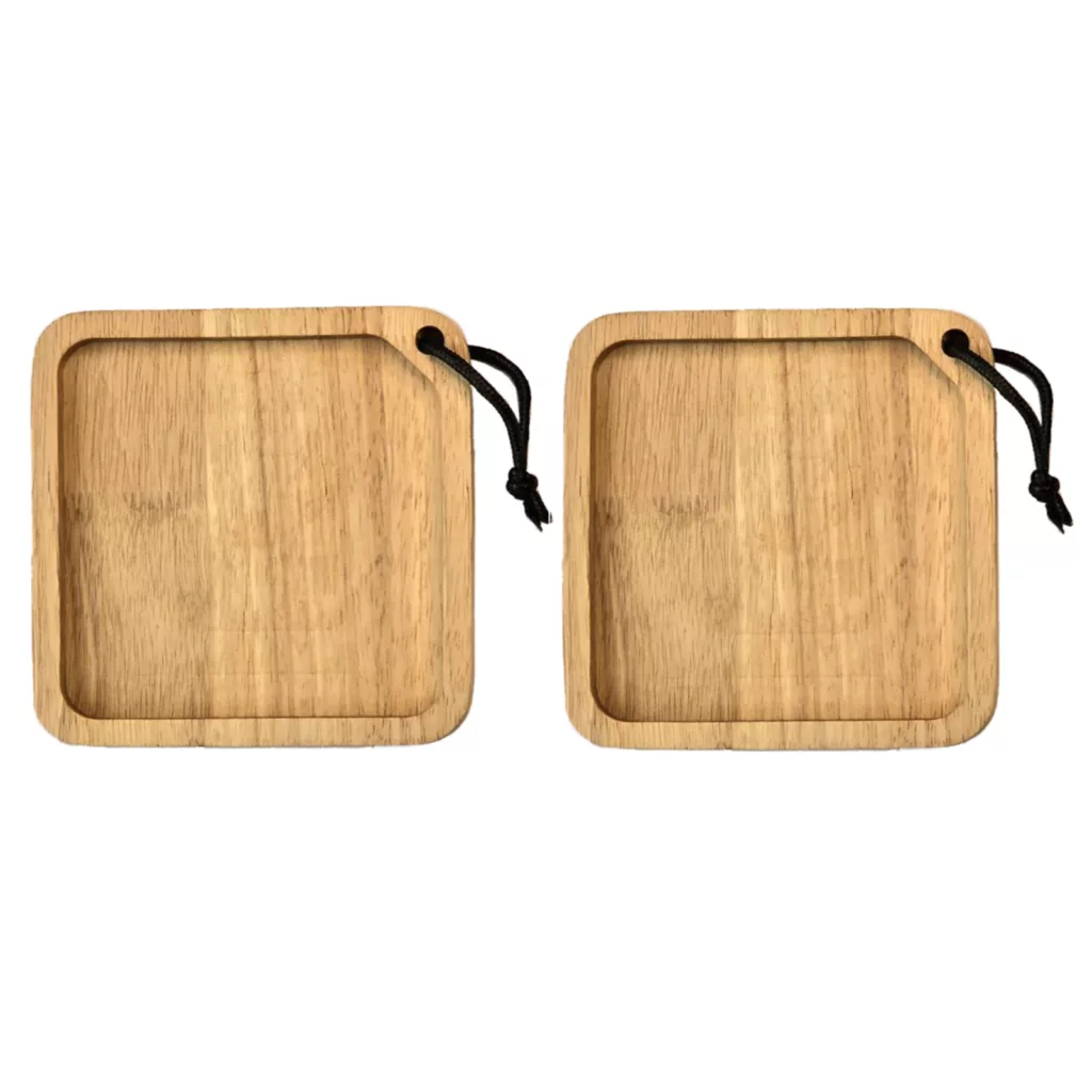 بشقاب سفری لیمو کمپ مدل چوبی بسته دو عددی