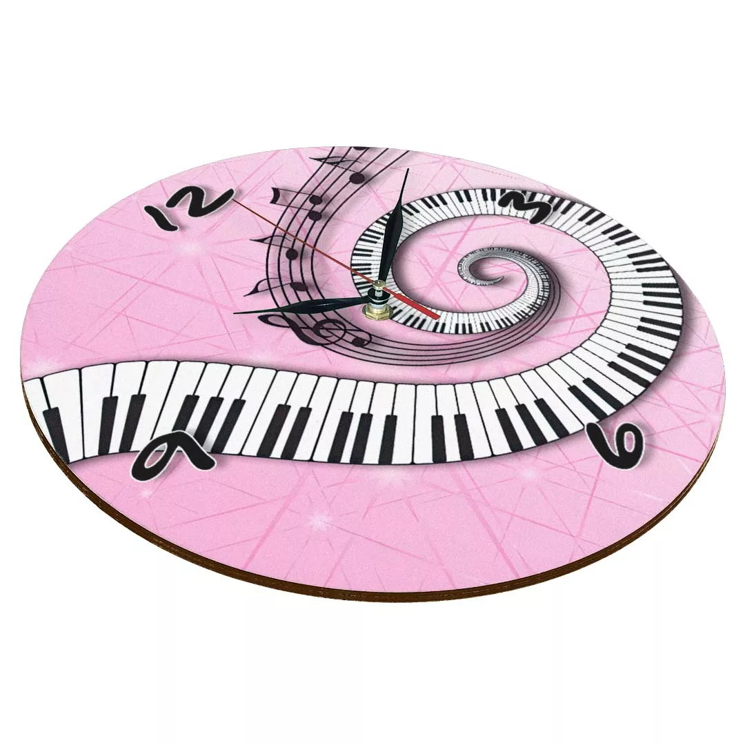 ساعت دیواری طرح پیانو و نت موسیقی کد 1367