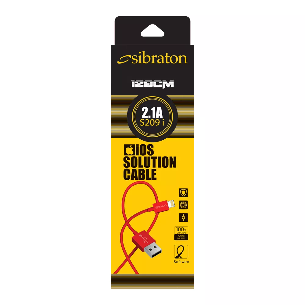 کابل تبدیل USB به لایتنینگ سیبراتون مدل S209i طول 0.25 متر